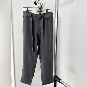 Banana Republic Women’s Pull-On Stretchy Tie Waist Trouser Pants, Gray
